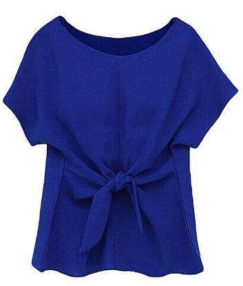 Chiffon Blouse Women Tops Blue at 50% Off