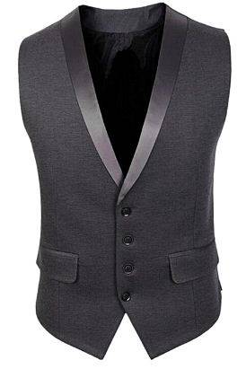 20% Off Leisure Jacket V Neck Vest - Grey