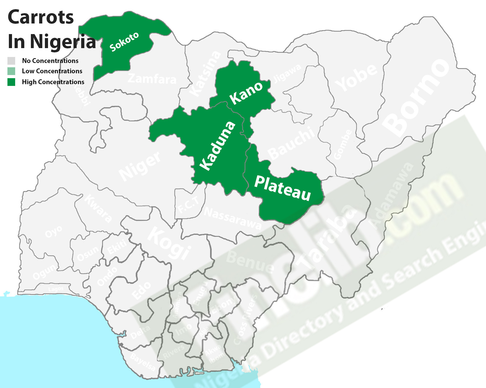 Carrot producing states in Nigeria