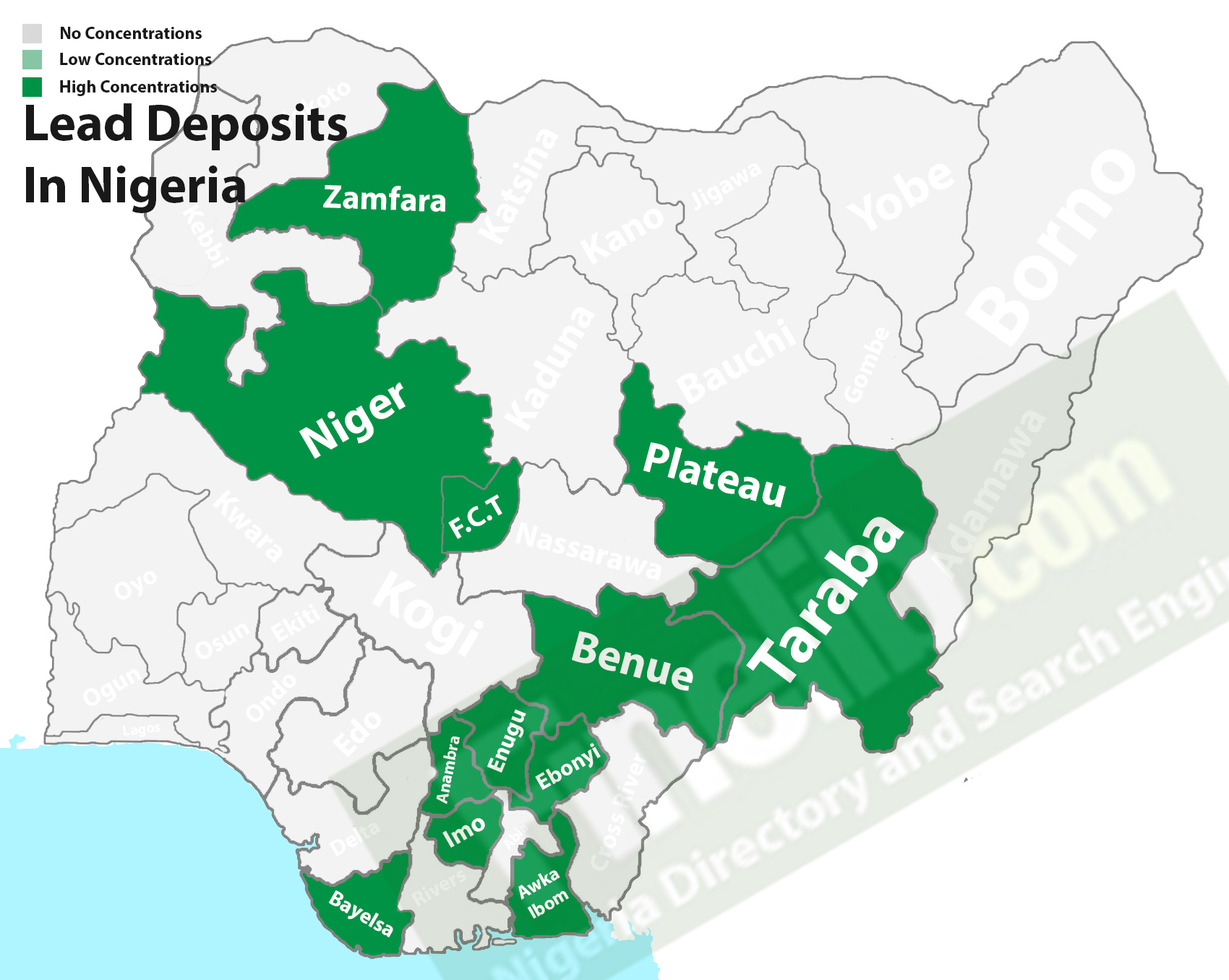 Lead (Pb) deposits in Nigeria